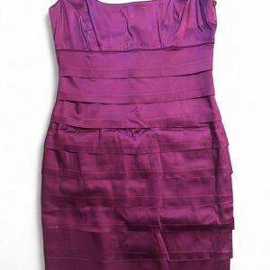 Ralph Lauren Magenta color Pleated Tiered Strapless Dress NWOT